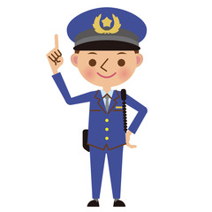 指差しをする男性警察官