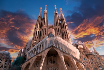Sagrada Familia in Barcelona, Spain - obrazy, fototapety, plakaty
