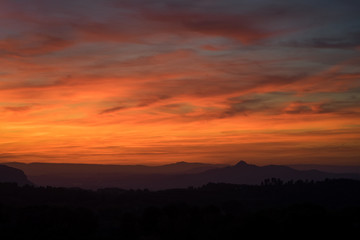 Beautiful sunset colors over spanish hills