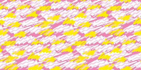 Abstract yellow and pale pink shabby brushstrokes