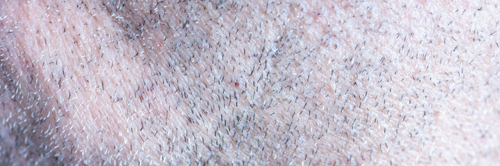 Macro of stubbles in a man's face