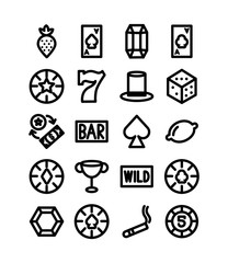 bundle of casino set icons
