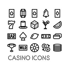 bundle of casino set icons