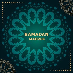 Ramadan Kareem or Mubarak, Ramadan Kareem beautiful greeting card with a mandala, template for menu, invitation, poster, banner, card for the celebration of the Muslim community festival