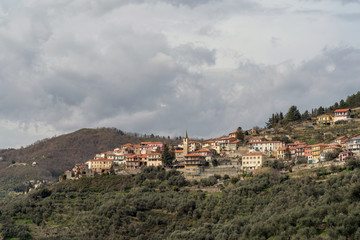 Fototapeta na wymiar Cesio ancient hillside village, Italy