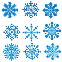 Set of snowflakes.Christmas holiday design.Isolated on a white background