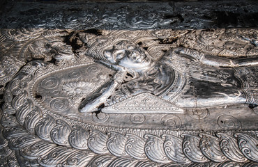 Silver plate engraved with the image as Naraibantomsin.