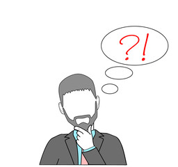 businessman thought. man makes a choice. vector illustration.