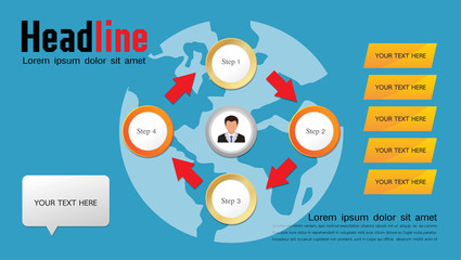 4 steps infographic template,Timeline vector infographic, business concept