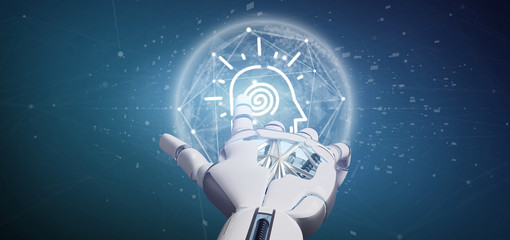 Conscious head icon on a color background