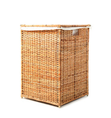 Wicker basket on white background