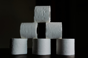 Toilet rolls artistic black and white presentation