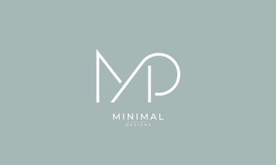 Alphabet letter icon logo WP