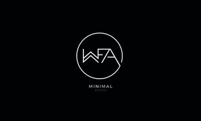Alphabet letter icon logo WFA