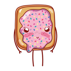 bread with jam breakfast food cute kawaii isolated icon
