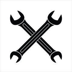 Wrench key icons set. Simple set of wrench key vector icons for web design on white background