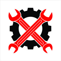 Wrench key icons set. Simple set of wrench key vector icons for web design on white background