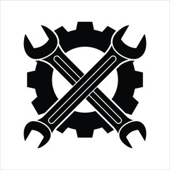 Wrench key icons set. Simple set of wrench key vector icons for web design on white background