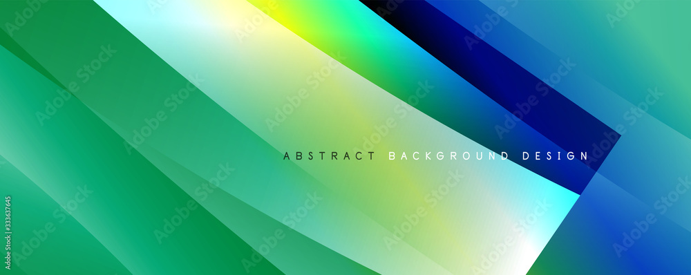 Poster Wave liquid style lines with shadows and light on gradient background