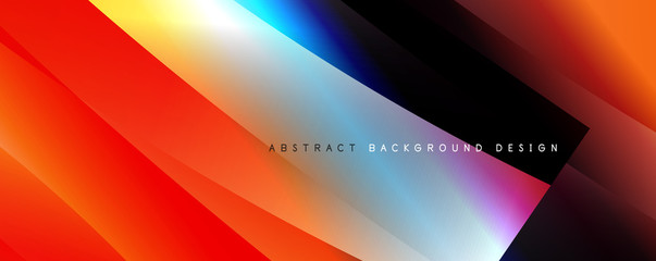 Wave liquid style lines with shadows and light on gradient background