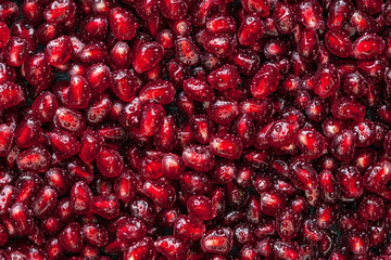 A lot of peeled pomegranate's seed