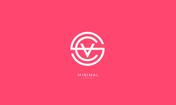 Alphabet letter icon logo SCV or VCS