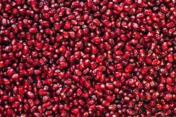 A lot of peeled pomegranate's seed