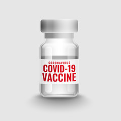 covid-19 coronavirus vaccine bottle for medical use