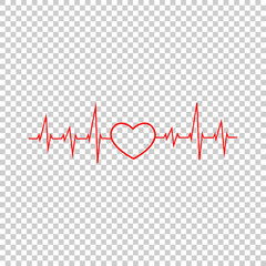 vector illustration heart beat rhythm on a white background