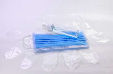 Surgical masks and hand sanitiser gel for hand proetction from corona virus and desease
