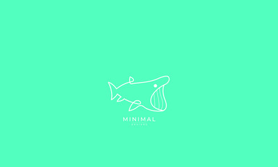 A line art icon logo of a SHARK