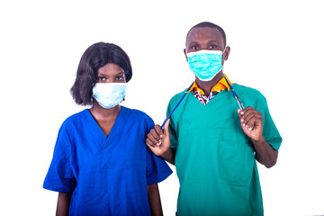 two young doctors at the hospital.