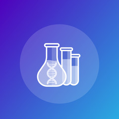 biotechnology icon with lab test tubes