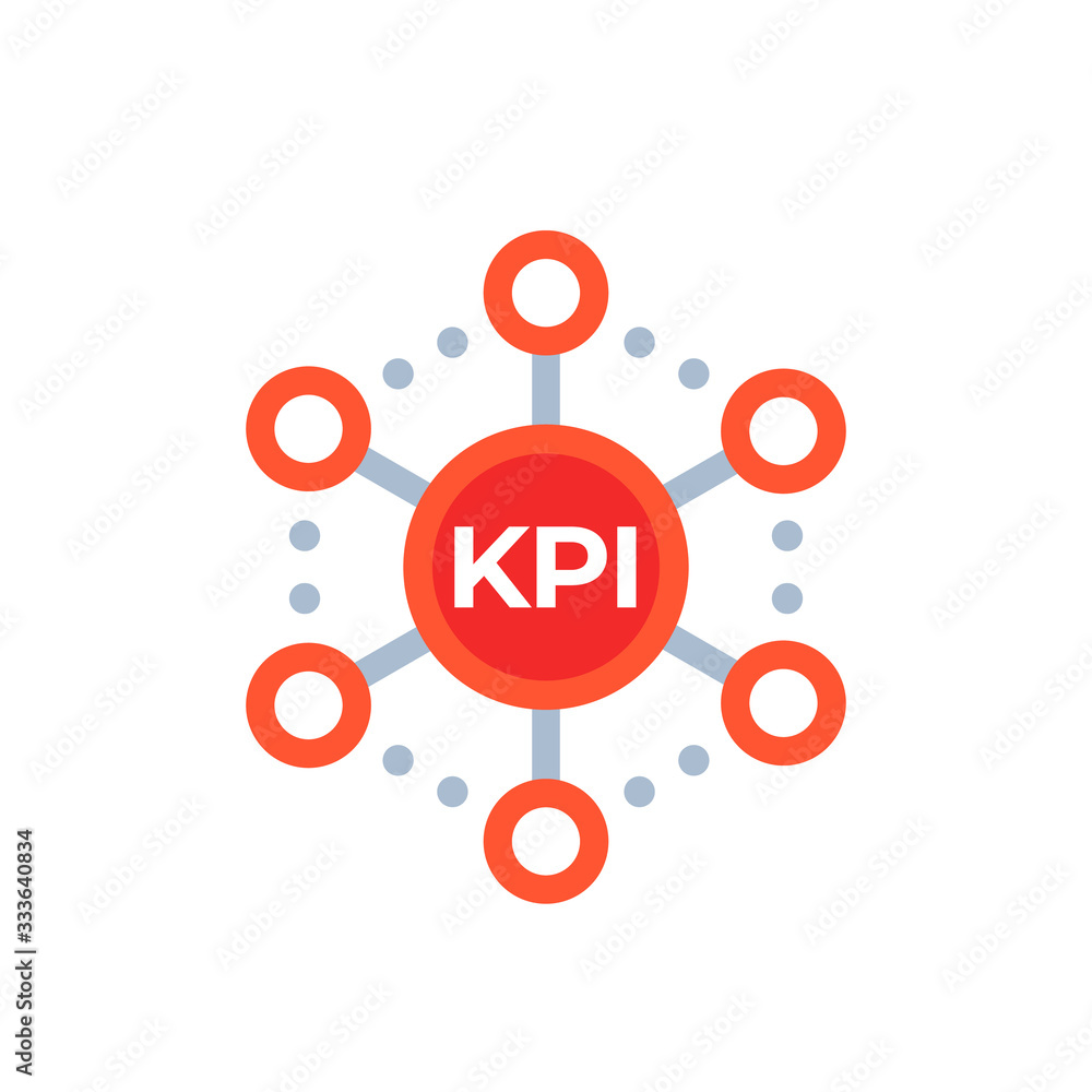 Poster kpi key performance indicator, vector icon