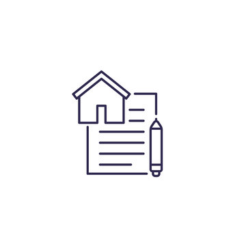 lease contract vector line icon