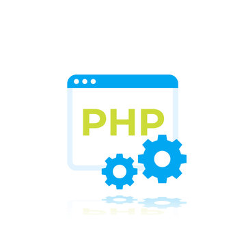 PHP Vector Icon, Flat Art