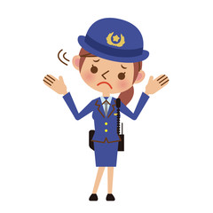 困った表情の女性警察官