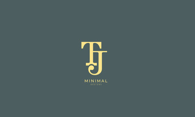 Alphabet letter icon logo TJ