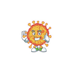 Call me funny gesture epidemic COVID19 mascot cartoon design