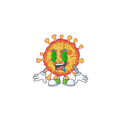 Rich epidemic COVID19 with Money eye mascot character concept