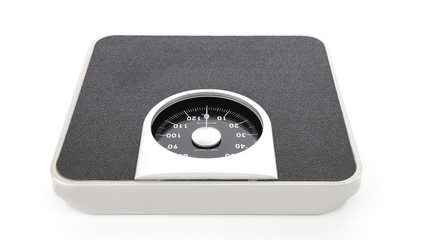 Analog weight scale as isolated on white background