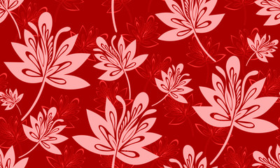 seamless pattern bellflower on red background for wallpaper,printing,textile.