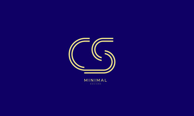 Alphabet letter icon logo CS