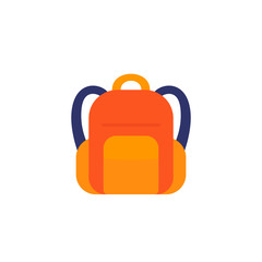 backpack icon on white, vector