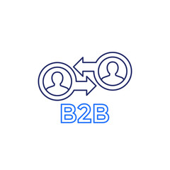 Obraz premium b2b marketing icon, line on white