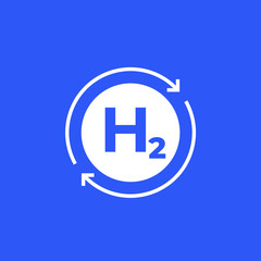 hydrogen energy icon with arrows