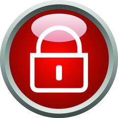 Lock Down Button Icon Template Vector Design
