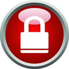 Lock Down Button Icon Template Vector Design