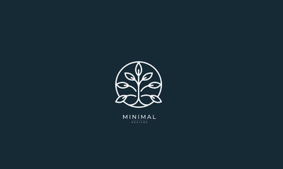 A line art icon logo of a tree
