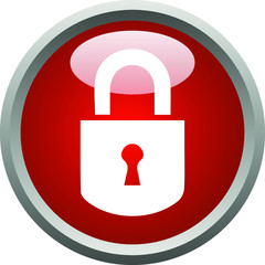 Lock Down Button Icon Template Vector Design